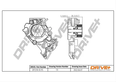 Помпа води Dacia Logan/Sandero 1.0/1.2 06-/Renault Kangoo/Clio/Logan/Twingo 1.2/1.2 16V 01- Drive+ DP2310.10.115