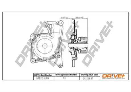 Помпа води Renault Kangoo/Clio/Duster/Laguna/Megane/Nissan Qashqai/Juke/MB 1.5dCi 09- Drive+ DP231010119