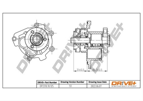 Помпа води Opel Astra/Vectra/Zafira/Insignia/Corsa 1.6/1.8 02-/Chevrolet Aveo 1.4/1.6 08- Drive+ DP231010125