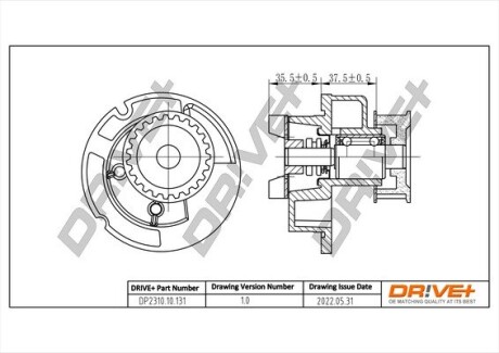 Помпа води Opel Astra G/H/Vectra B/C/Zafira A/Corsa C/Meriva A 1.8/1.8 16V 98-10 (23z) Drive+ DP231010131