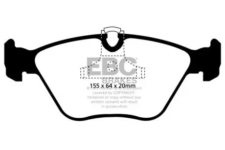 Гальмівні колодки - тюнінг Green Stuff, дозвіл, передн BMW 3 (E46), Z4 (E85), Z4 (E86), MG MG ZT 2.5/3.0/3.0D 10.99-08.08 EBC DP21552
