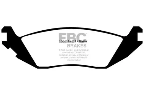 Гальмівні колодки - тюнінг Yellow Stuff, дозвіл, задн DODGE DURANGO 4.7/5.7/5.9 09.97-12.10 EBC DP41639R