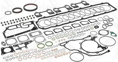 Повний комплект прокладок двигуна RVI MIDLUM, PREMIUM 2, VOLVO 8700, 8900, B6, B7, FE, FE II, FL II, FL III, MAZ 200, DEUTZ FAHR AGROTRON X D7E240-TCD2013L64V 01.91- ELRING 910740