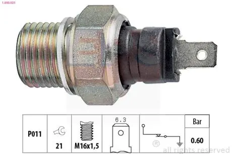Датчик тиску. масла Peugeot J5/Partner 96-/Citroen Berlingo 96- EPS 1.800.021