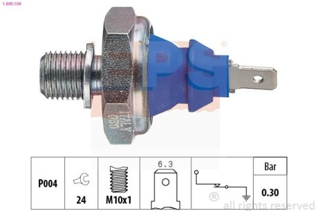 Датчик тиску масла VW 1,6-2,0,1,9D/TD/TDI 82- EPS 1.800.108