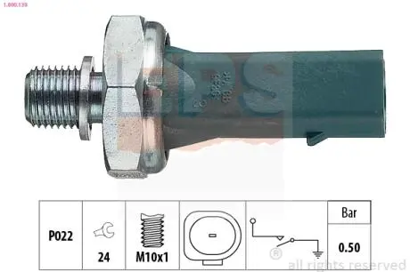 Датчик тиску масла VW Gofl 4/Audi A2/Bora/Polo EPS 1.800.139