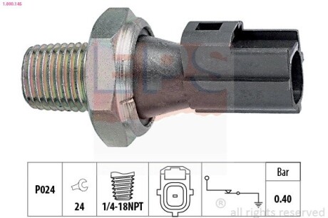 Датчик тиску масла Ford Focus/Mondeo/Tranzit 02-/Fiat/Citroen/Peugeot 2.2Hdi EPS 1.800.145