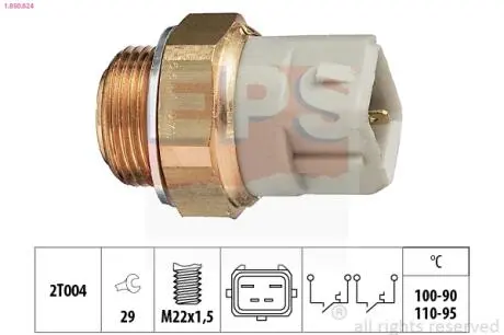 Перемикач вентил. 2-Х скор. Ford CVH 90- 100-90°C,110-95°C EPS 1.850.624