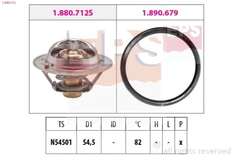 Термостат Nissan Juke/Micra/Note/Tilda Renault Laguna III/Megane III 07- EPS 1.880.712