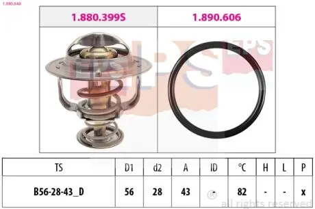 Термостат Lexus GS/LS 4.0 RX 3.0 97- Mitsubishi Galant/Grandis/OutlanderToyota Avensis/Corolla/Camry 00- EPS 1.880.848