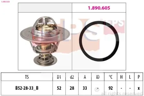 Термостат FORD B-MAX (JK), C-MAX II, FIESTA VI, FOCUS III 1.0 ECOBOOST 12- EPS 1.880.928
