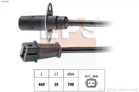 FIAT датчик обертів двигуна Tipo,Tempra 1.9TDS 88-,Ducato,Citroen Jumper 00- EPS 1.953.001