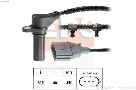 Датчик положення к/вала Audi A2 /Seat Arosa, Cordoba /VW Lupo, Polo 1.2-1.4TDI 99- EPS 1.953.259