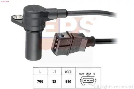 OPEL датчик обертів двигуна Vectra B 2.5V6 -00 EPS 1.953.274