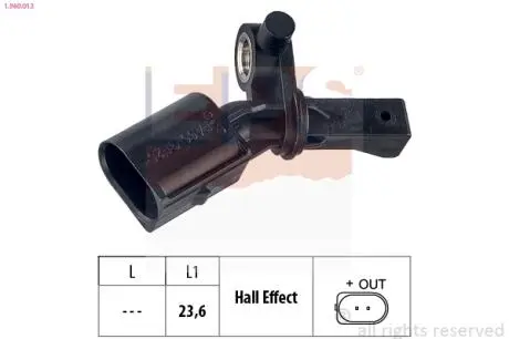 Датчик ABS VAG/Seat/Skoda 99- задн. лiвий EPS 1.960.012
