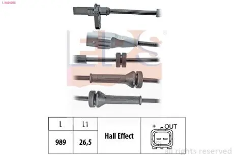 Датчик ABS зад. L/P Citroen C4/Peugeot Partner 1.6-2.0 HDI 10.06- EPS 1.960.096