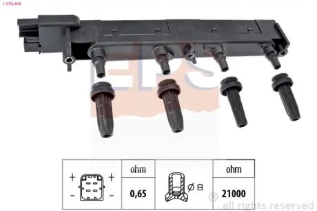 Котушка Citroen C4/C8 Peugeot 206, 307, 406, 407, 607, 807 EPS 1.970.408