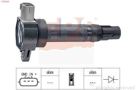 Котушка запалювання Citroen C4 Aircross 1.6 12- /Mitsubishi Lancer VIII 1.5/1.6 08-/Peugeot 4008 1.6 12- EPS 1.970.505