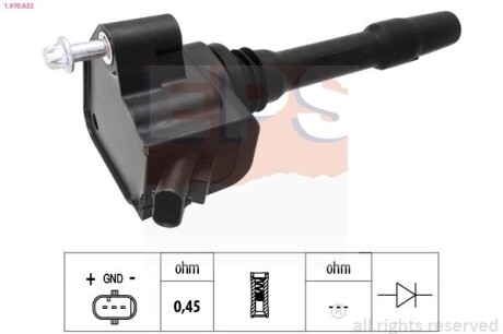 Котушка запалювання BMW 1 (F20/F21/F40) 116i/118i/120i/3 (F30/F80/G20/G80) 320i/330i/X5 (G05/F95) EPS 1.970.632