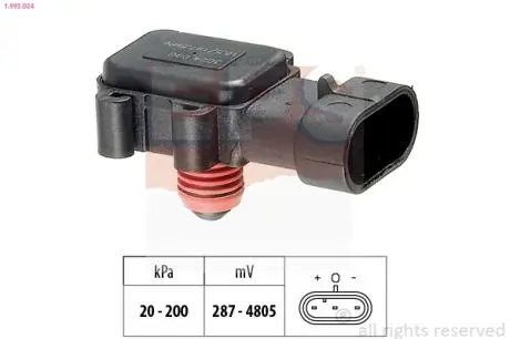 Датчик тиску в колекторі Opel Astra/Combo/Corsa 1.7TDI 00- EPS 1.993.024