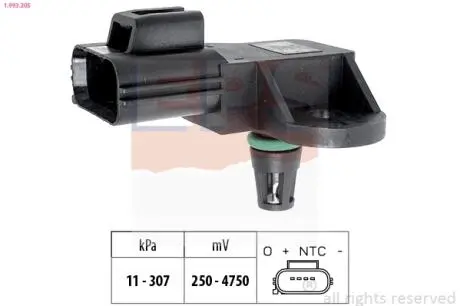 Датчик вакууму (тиску) Fiat Ducato/Citroen Jumper 2,2 HDI 06- EPS 1.993.205