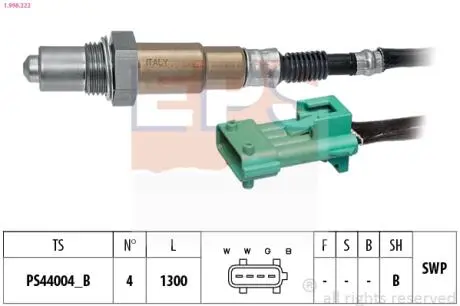Лямбда-зонд (4-х конт.) Citroen C3 I (FC_) 1.1i-1.6 02.02- EPS 1.998.222