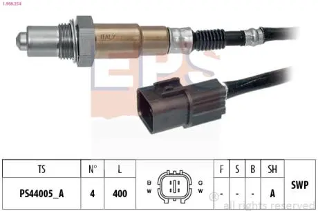 Лямбда-зонд (400мм) Hyundai i20 1.2 08-15 /Kia Rio 1.2 11-17 EPS 1.998.254