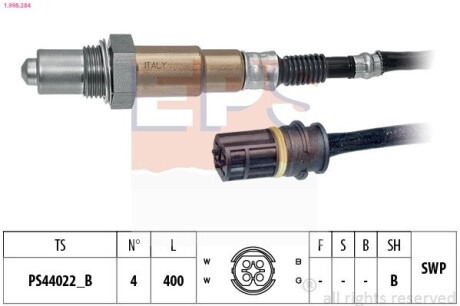 Лямбда-зонд MB A (W168)/C (W202,W203,S202)/E (W210,W211, W220)/Vito (639)/Vaneo EPS 1.998.284