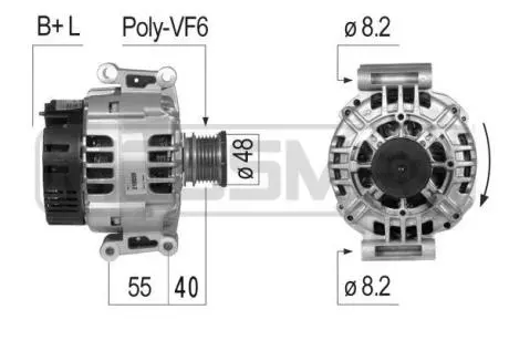 Генератор MB Vito 108 CDI 2.2 -03/ Sprinter 4-t 408/411/413/416CDI -06 ERA 210059A