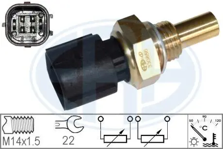 Датчик температуры охлаждающей жидкости MB Sprinter/VW LT 2.3 -06 (4 конт.) (M14x1.5) ERA 330856