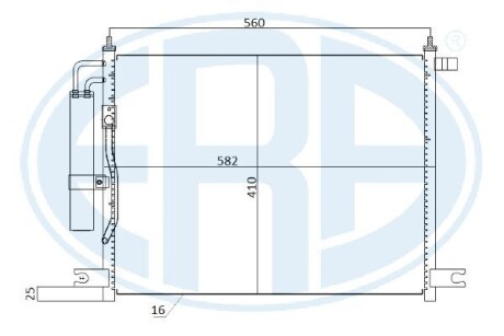 Радіатор кондиціонера Chevrolet Aveo/Daewoo Lanos 1.2/1.4/1.5 02- ERA 667261