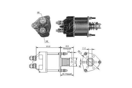 Тягове реле, стартер ERA ZM1650