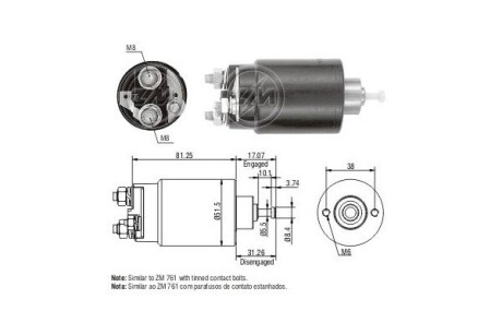 Соленоїд стартера ERA ZM1761