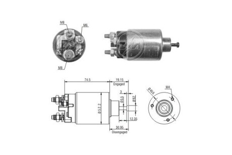 Тяговое реле, стартер ERA ZM2860