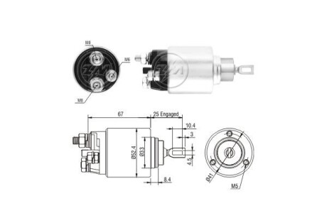 Тягове реле, стартер ERA ZM3381