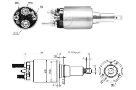 Тяговое реле, стартер ERA ZM3639