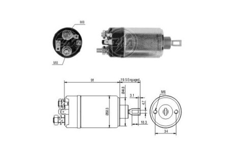 Тяговое реле, стартер ERA ZM522