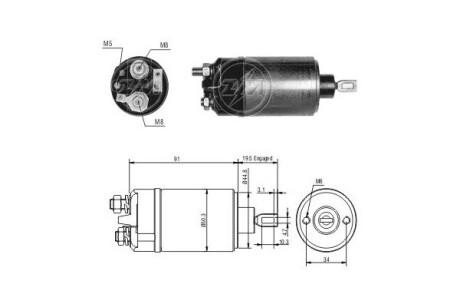 Тяговое реле, стартер ERA ZM526