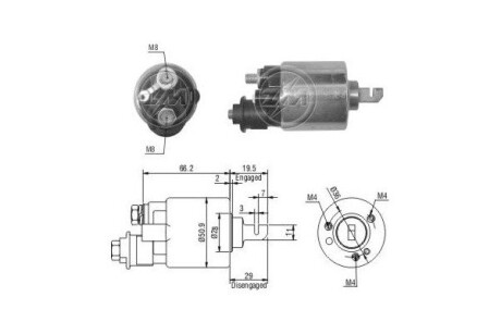 Тяговое реле, стартер ERA ZM609