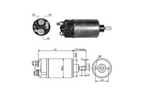 Тягове реле, стартер ERA ZM624