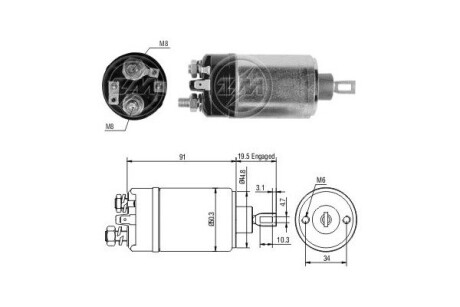 Тягове реле, стартер ERA ZM722