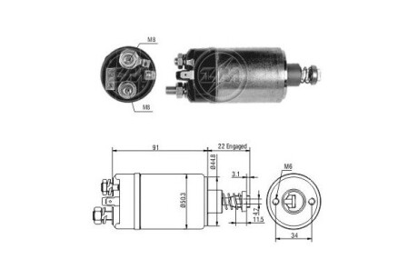 Тяговое реле, стартер ERA ZM728