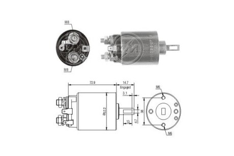 Тяговое реле, стартер ERA ZM785