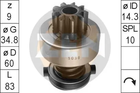 Бендикс стартера ERA ZN1038
