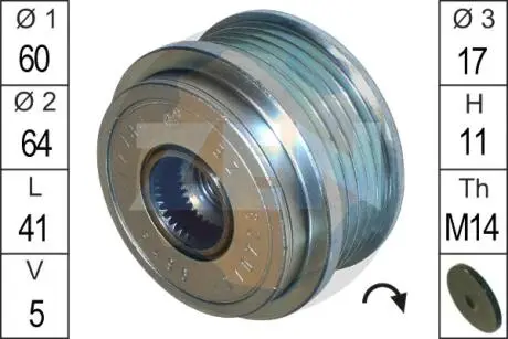 Шків генератора інерційний ERA ZN5496