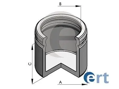 Поршень гальмівного супорта Перед (60mm. 56mm) ALFA ROMEO 159, BRERA, SPIDER. AUDI A4, A6, A6 ALLROAD, A8, ALLROAD, COUPE. BMW 5 (E39), 5 (E60), 5 (E61), 5 (F10), 5 (F11) 1.0-Electric 09.82- ERT 150595-C