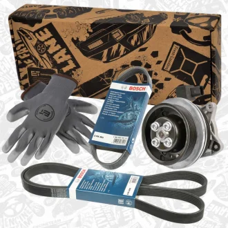 Водяний насос+ комплект поліклинових ременів boxET – service kit ET ENGINETEAM PW0010VR2