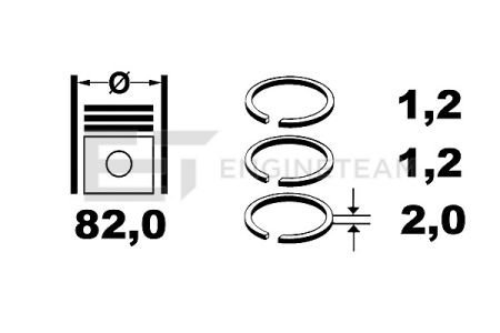 Набор поршневых колец ET ENGINETEAM R1000100 (фото 1)