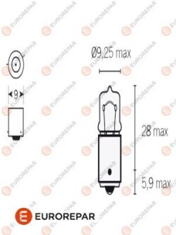 Лампочка 12V-H6W EUROREPAR 1616431880