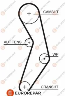Ремінь ГРМ Fiat Doblo/Opel Combo 10-/Jeep Compass/Renegade 1.4i 14- (124x22) EUROREPAR 1633130580